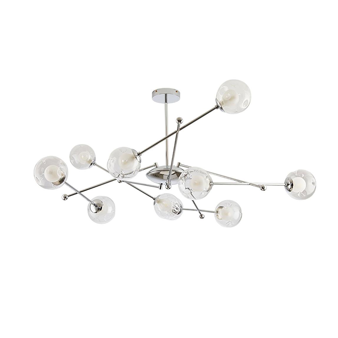 Westlife Sputnik Chandelier 10 heads Dia 47.2″ x H 17.7″/ Dia 120cm x H 45cm / Chrome & Clear Chandelier