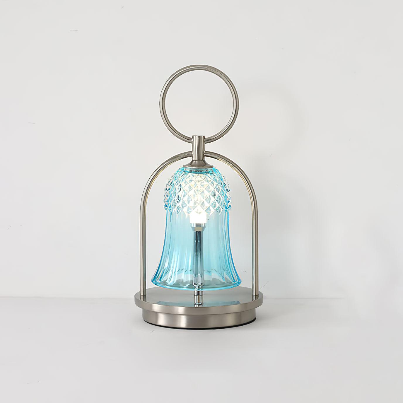 Wind Chime Portable Built-in Battery Table Lamp ? 6.2″ x H 12.5″/ Dia 16cm x H 32cm / Blue / Touch Table lamp