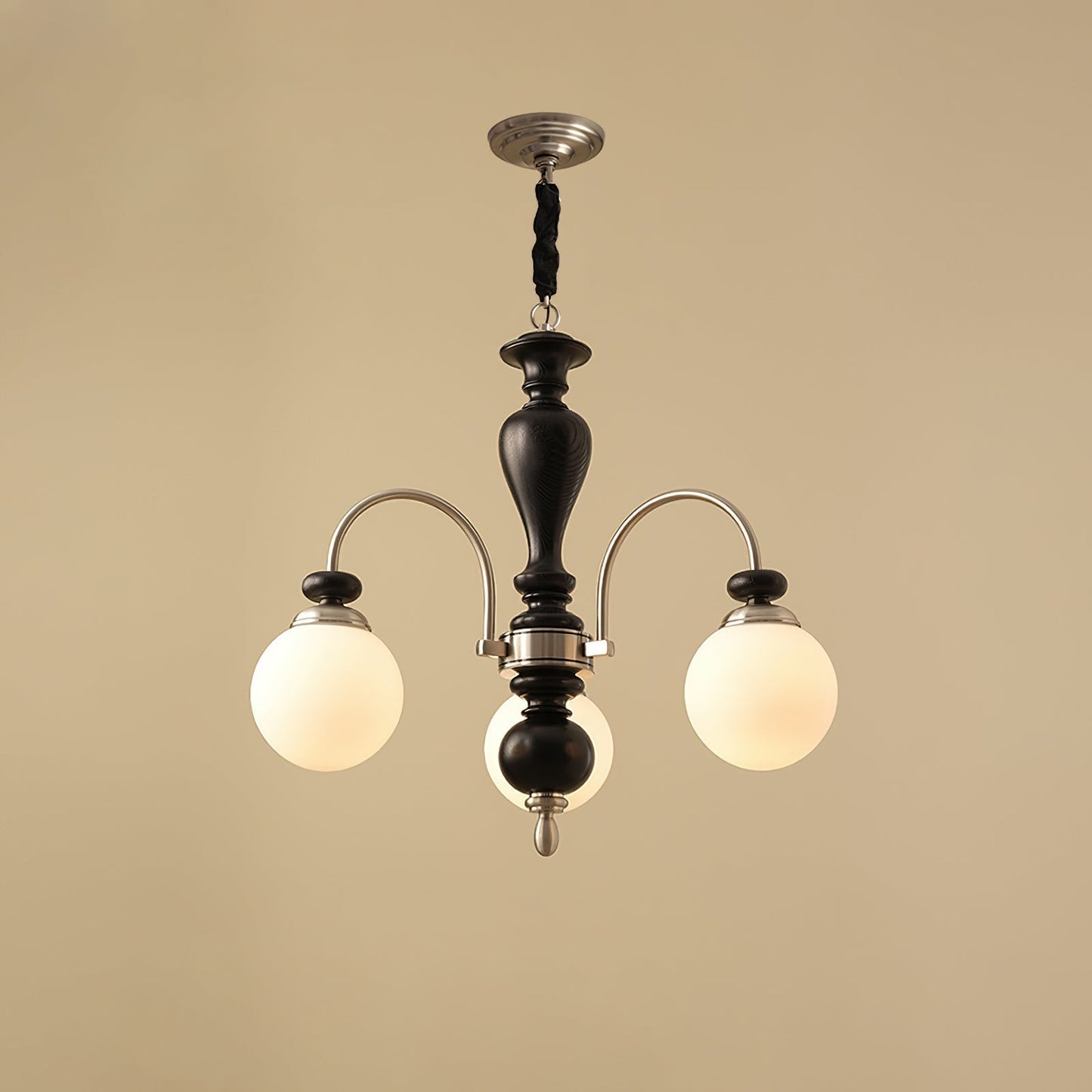 Windsor Classic Chandelier 3 Heads Dia 25.2″ x H 21.7″ / Dia 64cm x H 55cm / Black & Chrome Chandelier