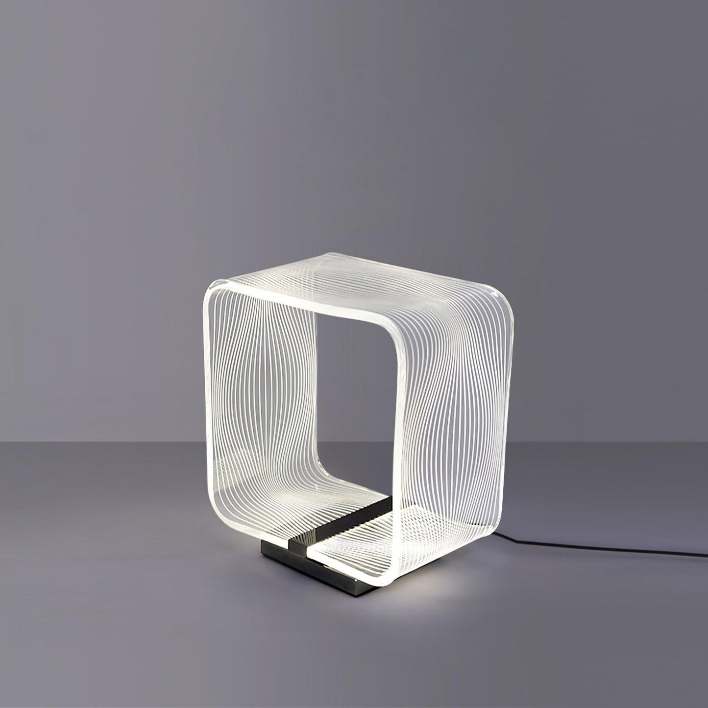 Wire Cube Table Lamp Dia 11.4″ x H 13″ / Dia 29cm x H 33cm / Black + Clear / US plug Table lamp