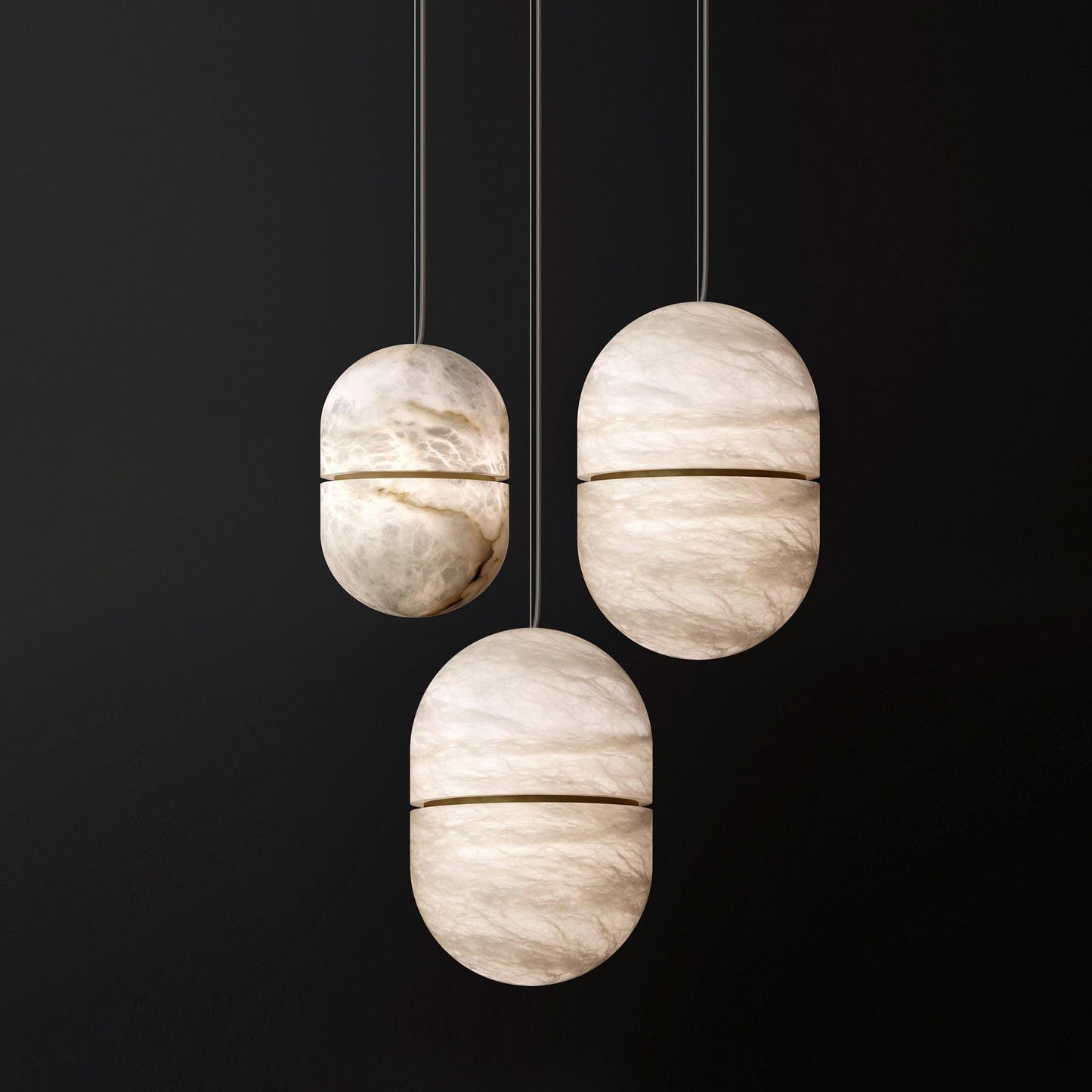 YUM Pendant Light 3 heads ? 7.9″ x H 59″ / Dia 20cm x H 150cm / White Pendant light