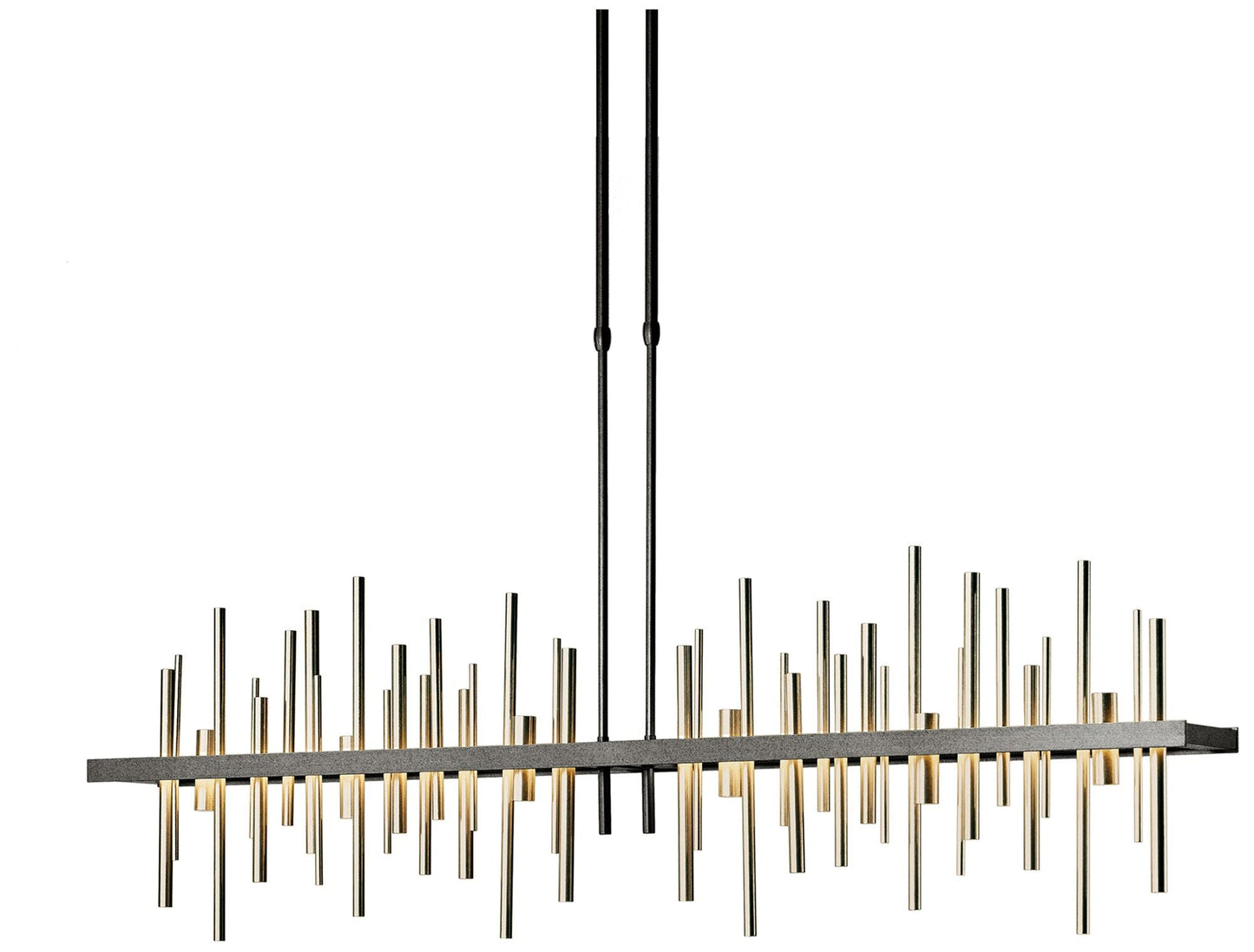 Cityscape 51.9" Wide Large Natural Iron LED Pendant With Soft Gold