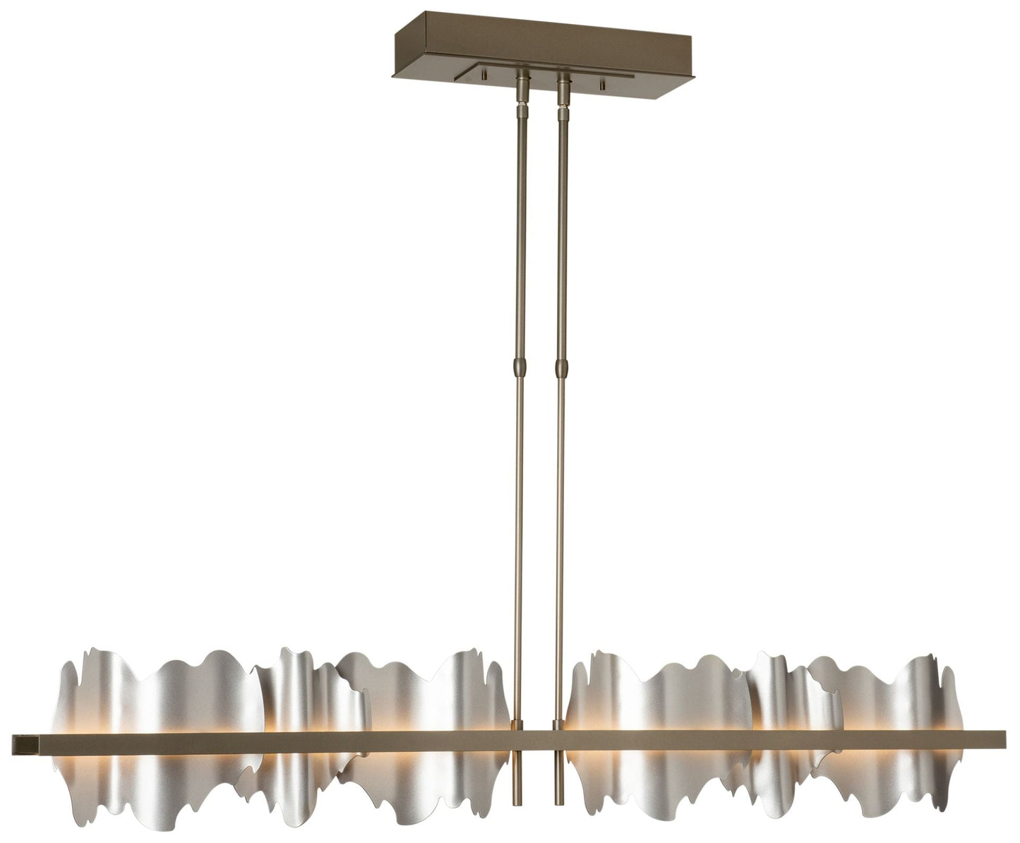 Hildene 51.9" Dark Smoke & Vintage Platinum Long LED Pendant
