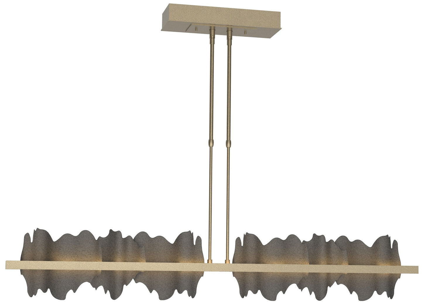 Hildene 51.9" Wide Large Soft Gold And Natural Iron LED Pendant