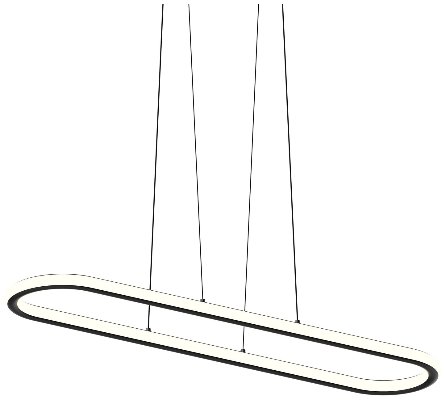 Luna 49.5" Wide Satin Black 3000K Racetrack Pendant