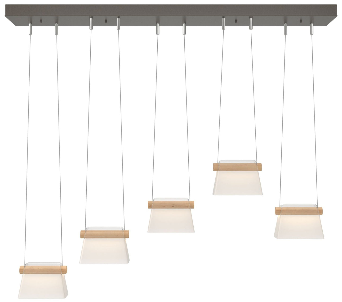 More Cowbell LED Pendant - Smoke - Maple Wood - Clear - Frosted Diffuser
