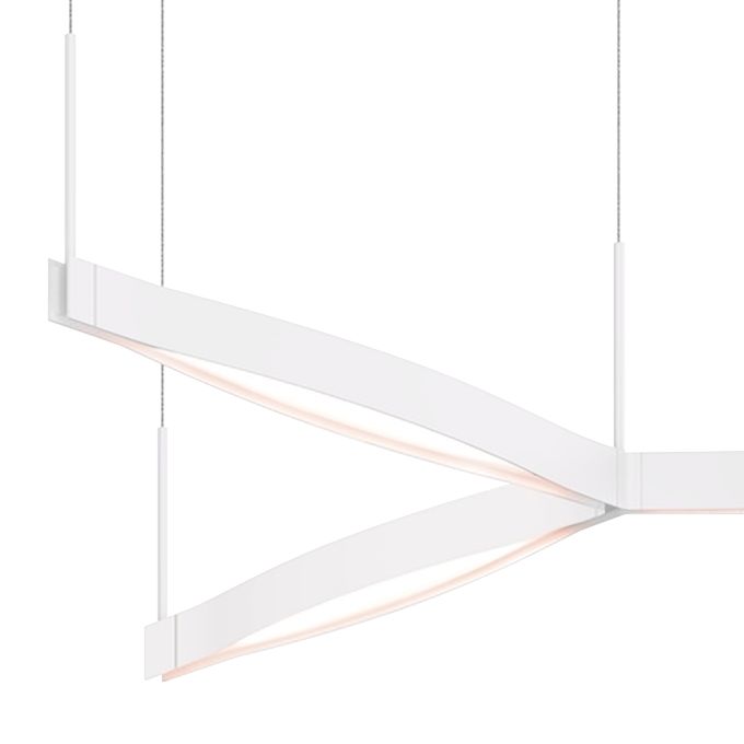 Ola�?55" Wide Satin White LED Kitchen Island Light Pendant