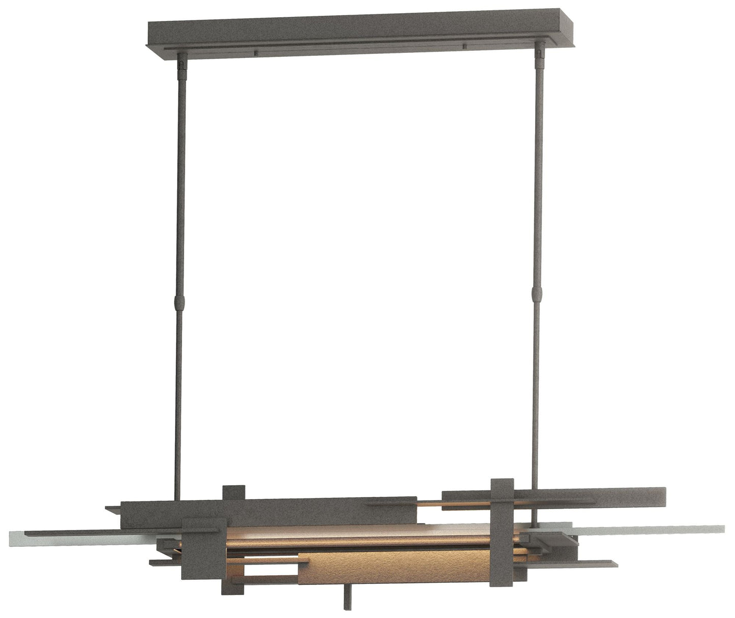 Planar 48.3"W Vintage Platinum Accented Natural Iron Standard LED Pend