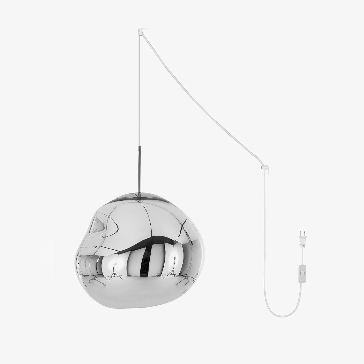 Lava Swag Pendant Lamp ? 7″ / Dia 18cm / Silver / US Plug 1001 Pendant light