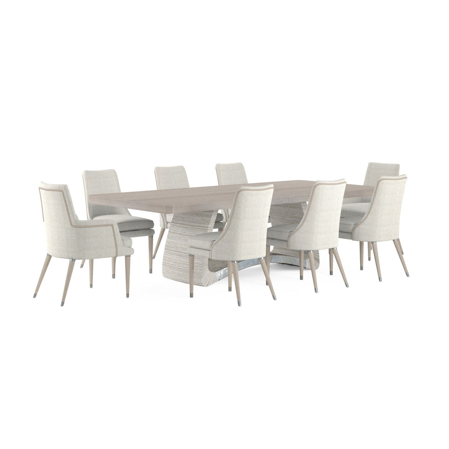 Jonathan Charles Swell Danish Cord Dining Table (500417-116L-BLO-DPC)