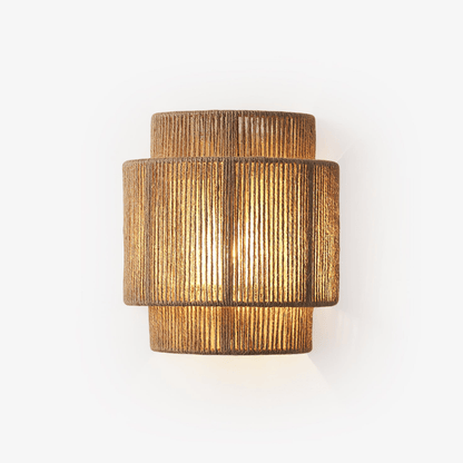 Rustic Weave Wall Lamp Dia 9.1″ x H 9.8″ / Natural hemp color 1001 Wall lamp