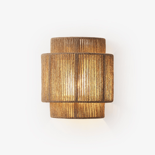 Rustic Weave Wall Lamp Dia 9.1″ x H 9.8″ / Natural hemp color 1001 Wall lamp