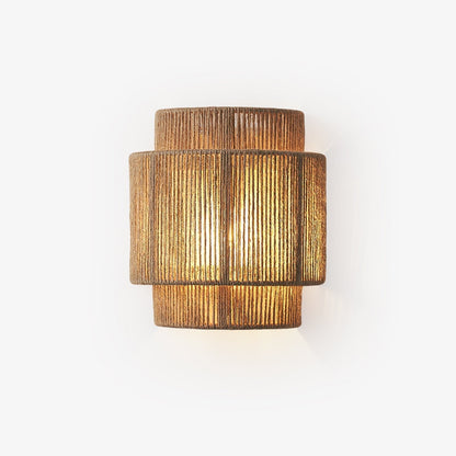 Rustic Weave Wall Lamp Dia 9.1″ x H 9.8″ / Natural hemp color 1001 Wall lamp