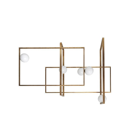Mondrian Glass Ceiling Light L 47.2″ x W 13.8″ x H 19.7″ / L 120cm x W 35cm x H 50cm / Copper Chandelier