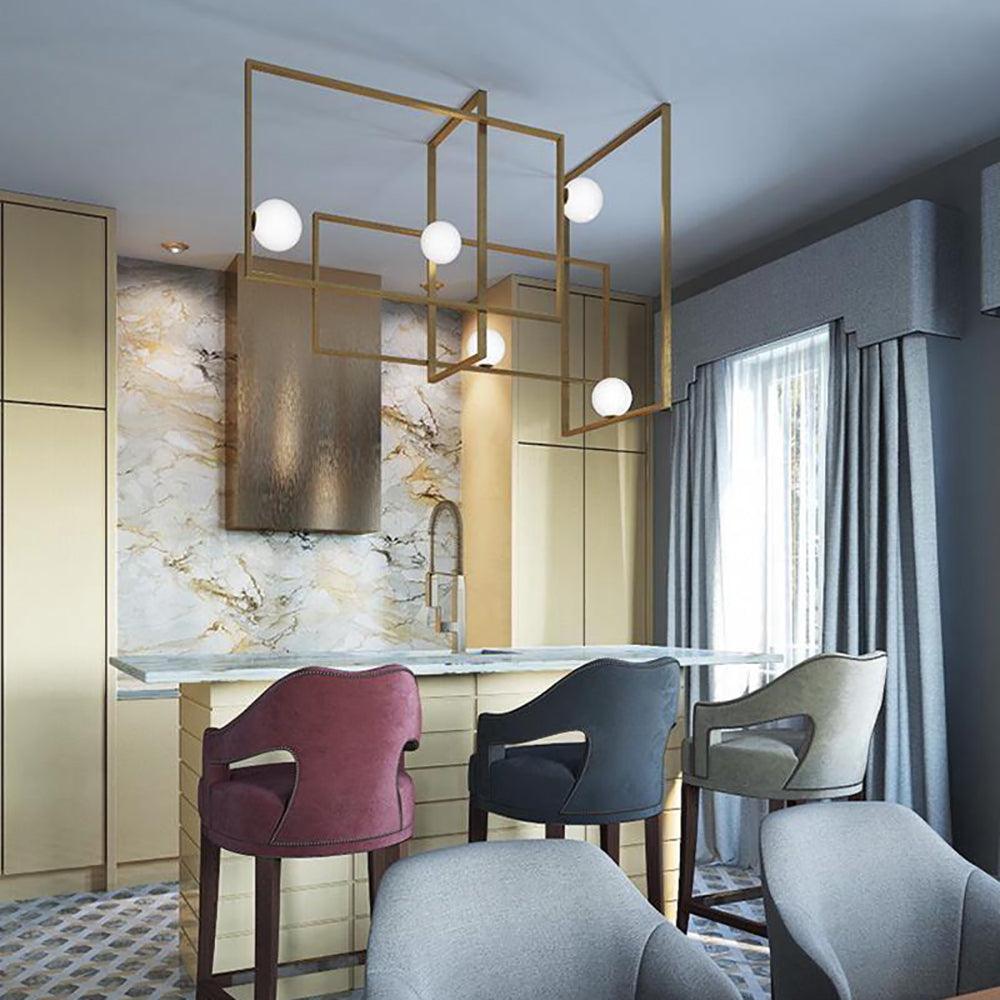 Mondrian Glass Ceiling Light Chandelier