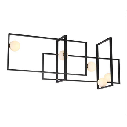 Mondrian Glass Ceiling Light L 47.2″ x W 13.8″ x H 19.7″ / L 120cm x W 35cm x H 50cm / Black Chandelier