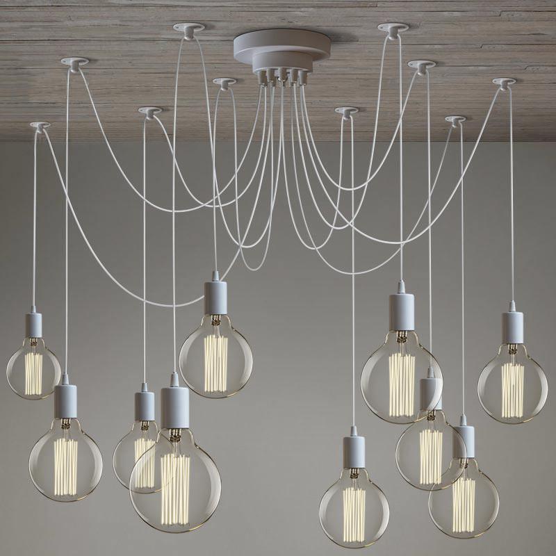 Spider Ceiling Chandelier 10heads Dia 7.8″ / Dia 20cm / White Chandelier