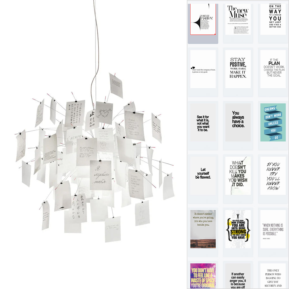 Paper Chandelier Dia 23.6″ x H 23.6″ / Nordie Diary Chandelier
