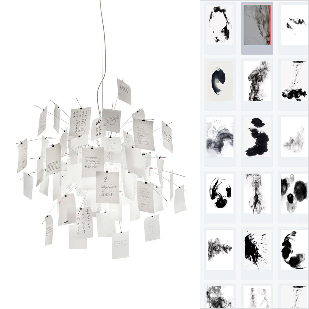 Paper Chandelier Dia 23.6″ x H 23.6″ / lnk Smoke Chandelier