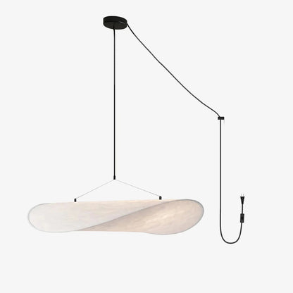 Tense Pendant Swag Light Dia 27.6″ x W 25.6″ x H 5.9″ / US Plug / White & Black / Mulberry Silk & Warm Light 1001 Pendant