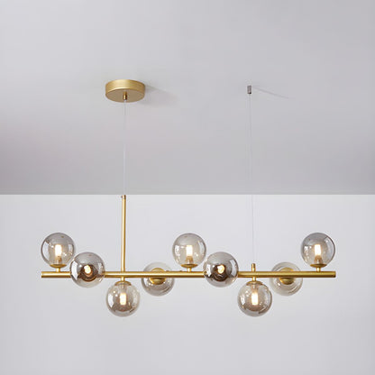 Aurelia Globe Chandelier 9-balls: ? 32.7″ x H 9.4″ / Gold / Smoke Grey 1001 Chandelier