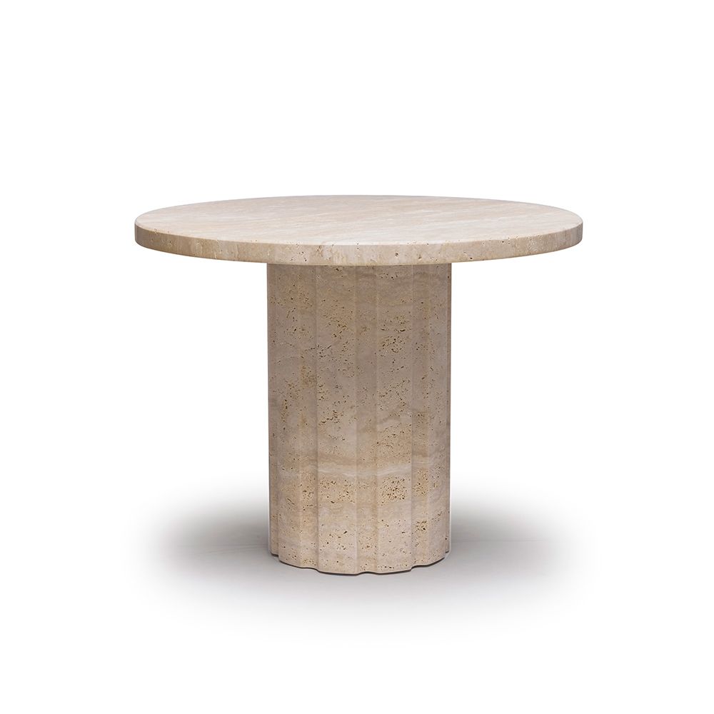 Interlude Amerigo Side Table - Travertine