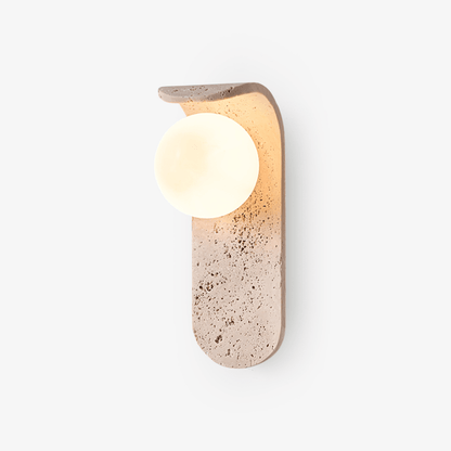Solis Curve Wall Lamp Dia 3.5″ x H 9.8″ / Dia 9cm x H 25cm / Yellow Travertine 1001 Wall lamp
