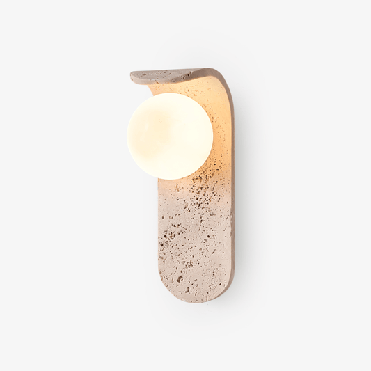 Solis Curve Wall Lamp Dia 3.5″ x H 9.8″ / Dia 9cm x H 25cm / Yellow Travertine 1001 Wall lamp