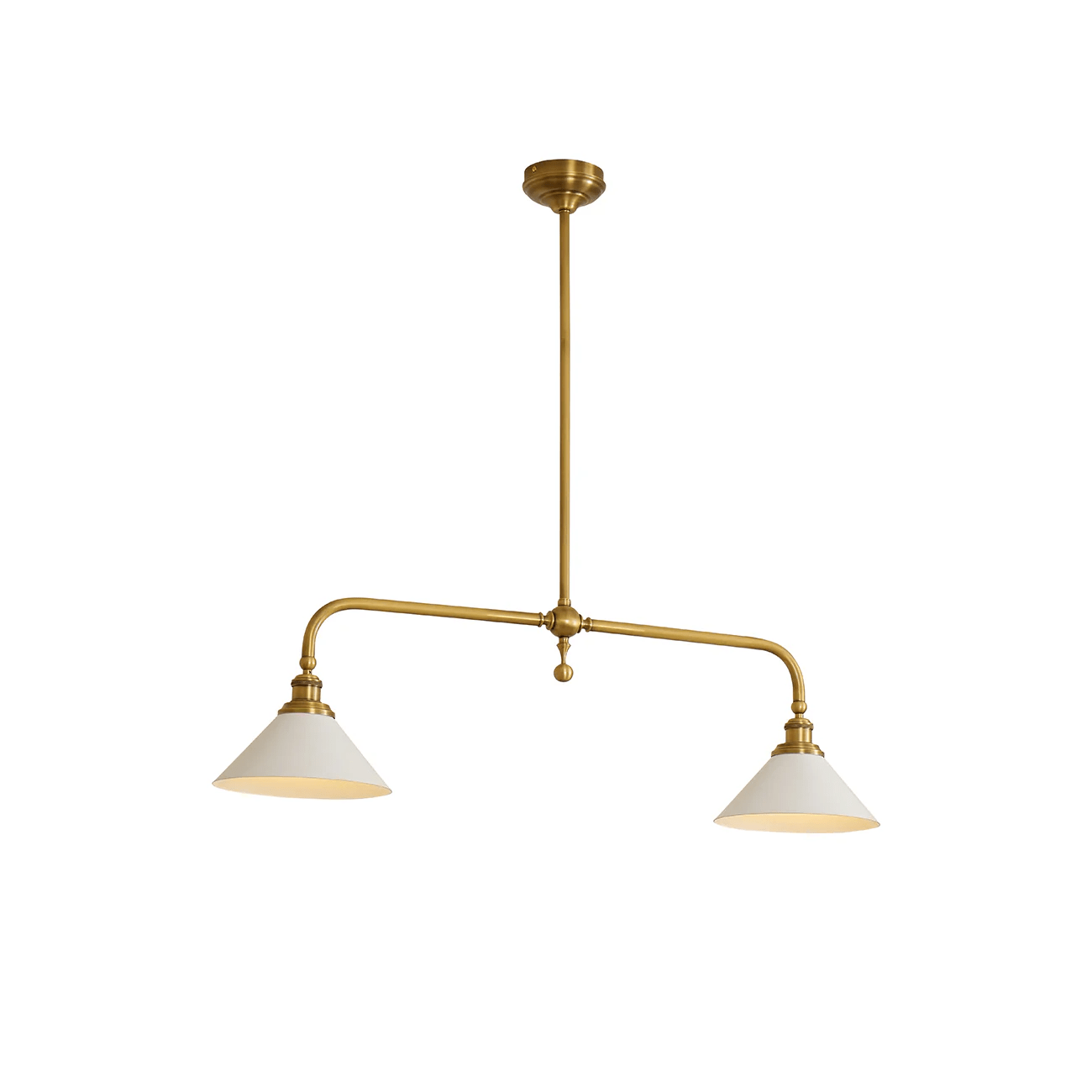 Bridgemont Pendant Light 2-lights L 40.1″ x W 9.1″ x H 11.8″ / Brass & Aluminum Lampshade
