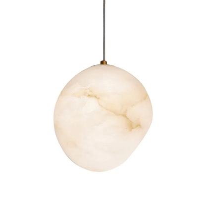 Pebbles Alabaster Pendant Lamp Model C: Dia 5.9″ x H 7.5″ / Brass & White 1001 pendant Lamp