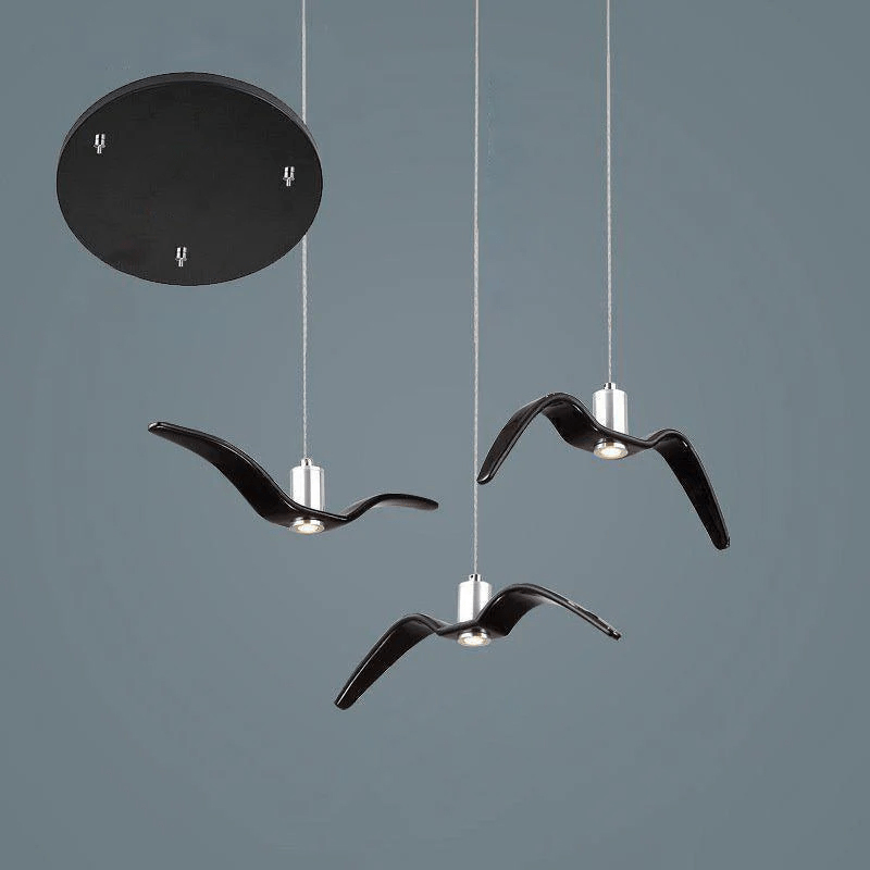 Aviara LED Pendant Light Resin Black Round canopy 3heads 25cm / Warm Light 1001 Pendant light