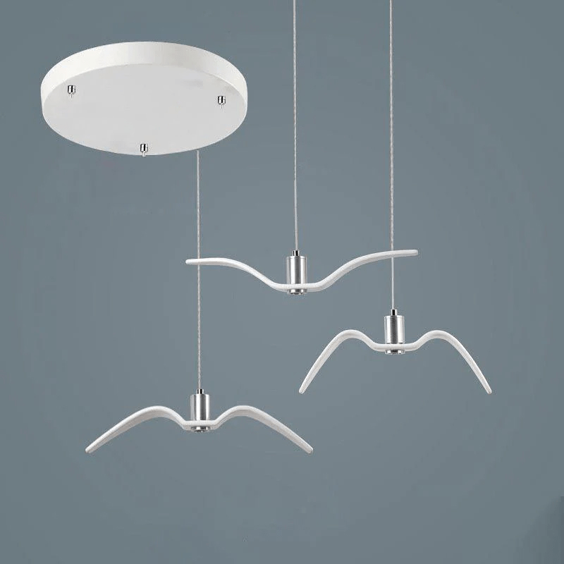 Aviara LED Pendant Light Resin White Round canopy 3heads 25cm / Warm Light 1001 Pendant light