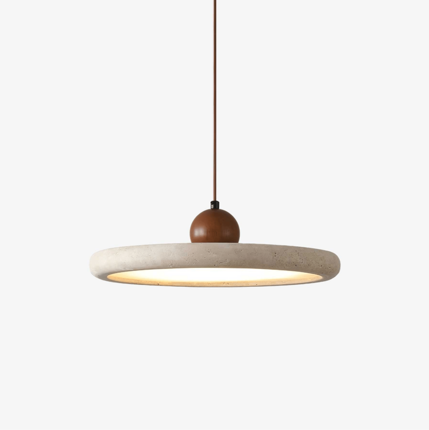 Elvora Pendant Lamp ? 11.8″ x H 3.7″ / Walnut Color & Yellow Travertine / Warm Light 1001 pendant Lamp