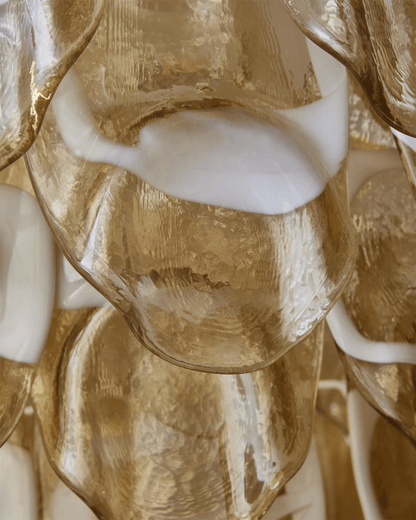Amber Oval Glass Cascading Murano Style Chandelier