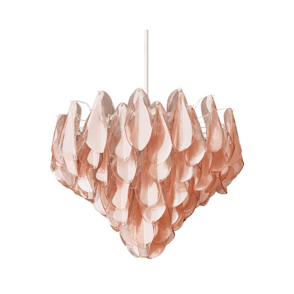 Amber Oval Glass Cascading Murano Style Chandelier