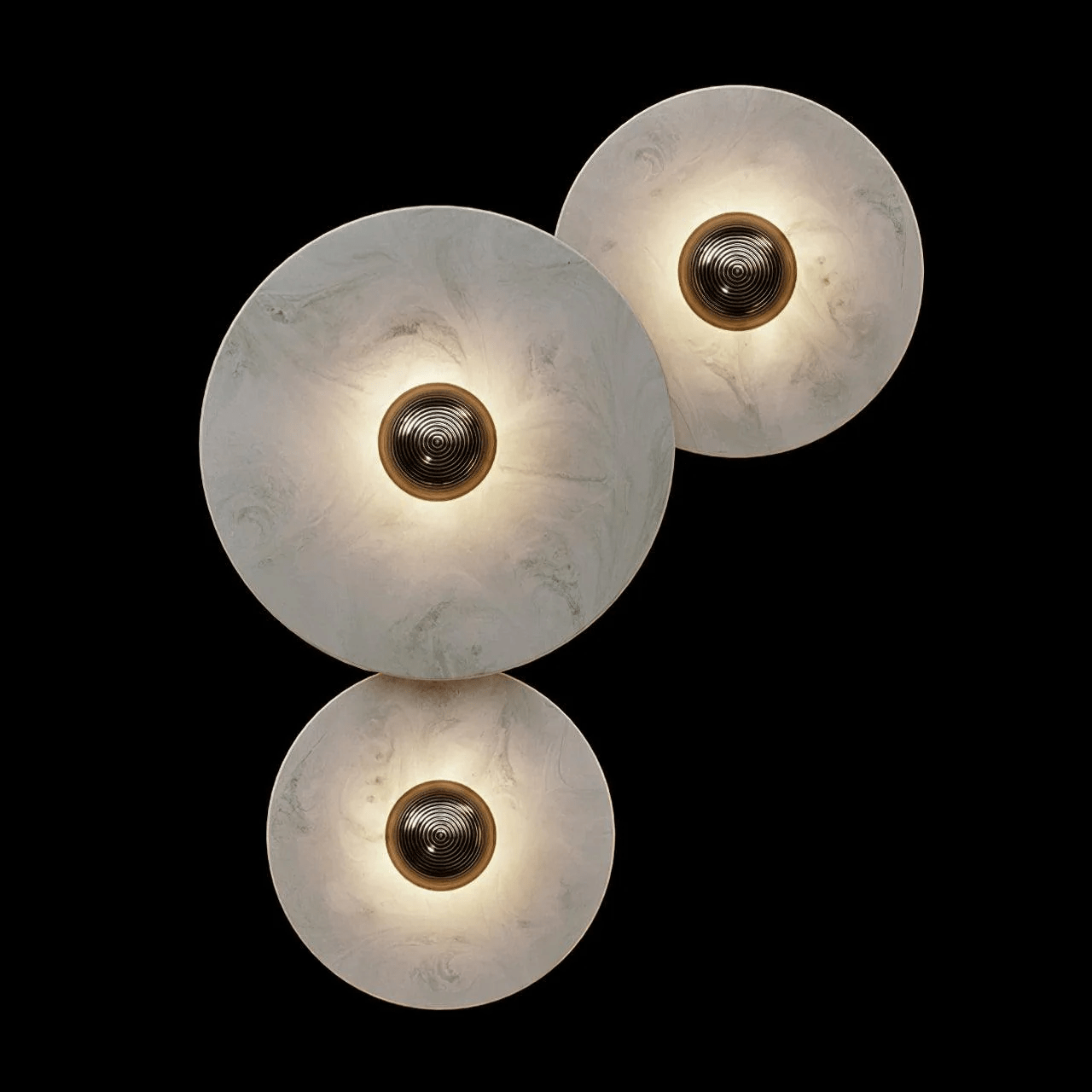 Nayra Alabaster Wall Lamp 3 lamps B ? 7.9″+? 9.8″+? 11.8″ / White & Bronze / Triac Warm Dimming 1001 Wall lamp