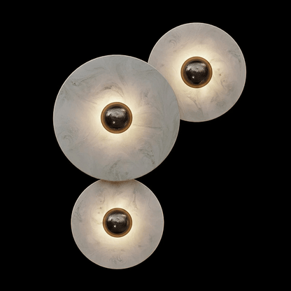 Nayra Alabaster Wall Lamp 3 lamps B ? 7.9″+? 9.8″+? 11.8″ / White & Bronze / Triac Warm Dimming 1001 Wall lamp