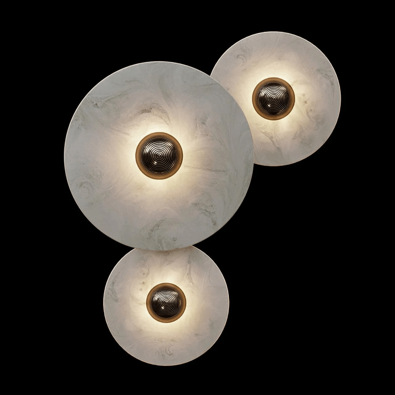 Nayra Alabaster Wall Lamp 3 lamps C ? 7.9″+? 9.8″+? 13.8″ / White & Bronze / Triac Warm Dimming 1001 Wall lamp