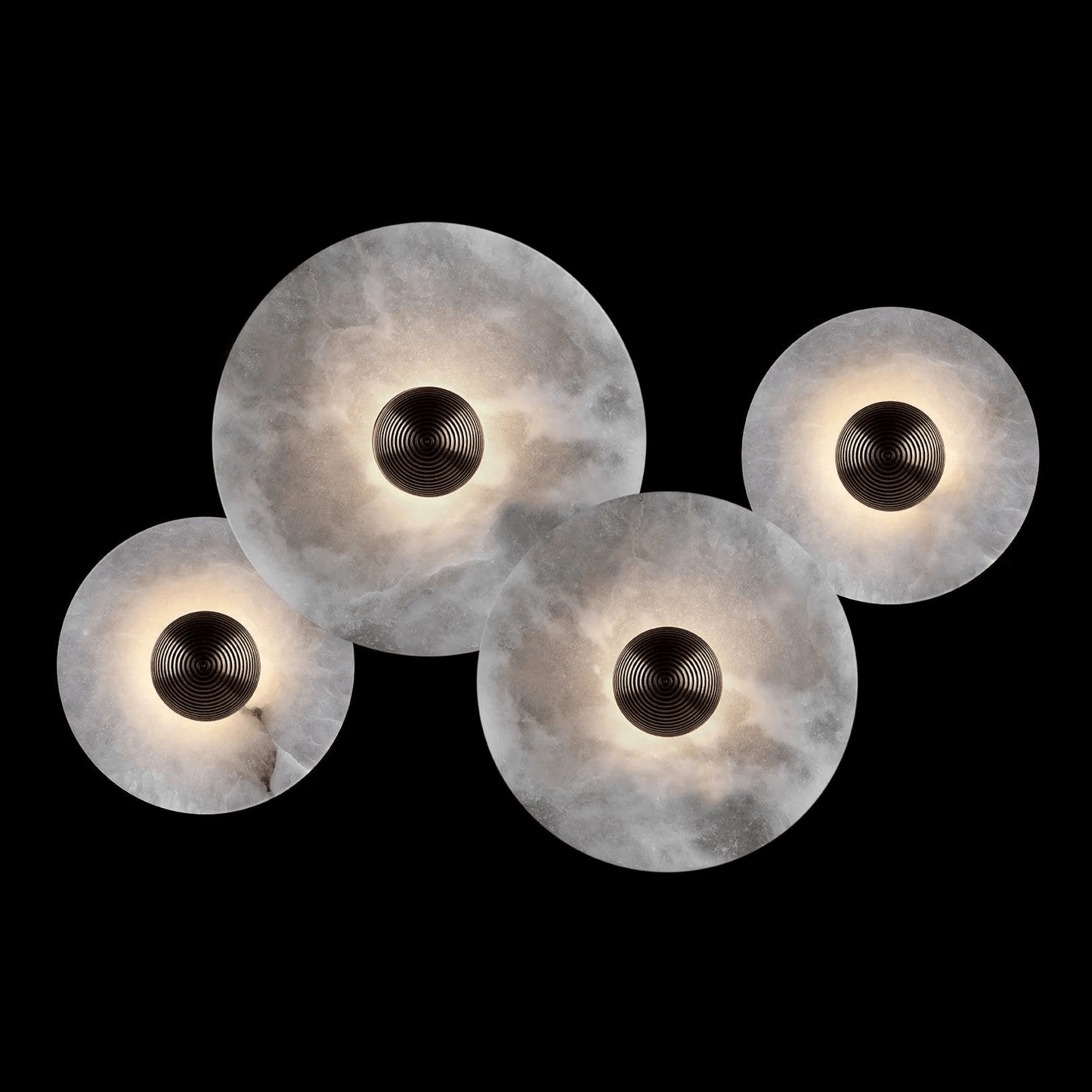 Nayra Alabaster Wall Lamp 4 lamps ? 7.9″+? 7.9″+? 9.8″+? 13.8″ / White & Bronze / Triac Warm Dimming 1001 Wall lamp