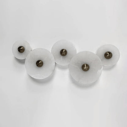 Nayra Alabaster Wall Lamp 5 lamps ? 9.8″+? 9.8″+? 9.8″+? 13.8″+? 13.8″ / White & Bronze / Triac Warm Dimming 1001 Wall