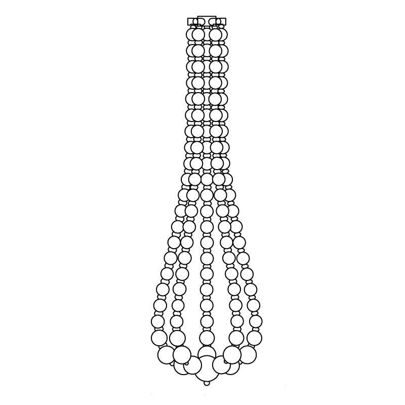 Pearl Necklace Balls Chandelier 130-Balls Dia 31.5″ x H 110.2″ / Gold & White / Warm Light 1001 Chandelier