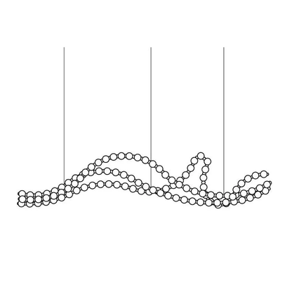 Pearl Necklace Balls Chandelier 120-Balls L 118.1″ x H 25.6″ / Gold & White / Warm Light 1001 Chandelier