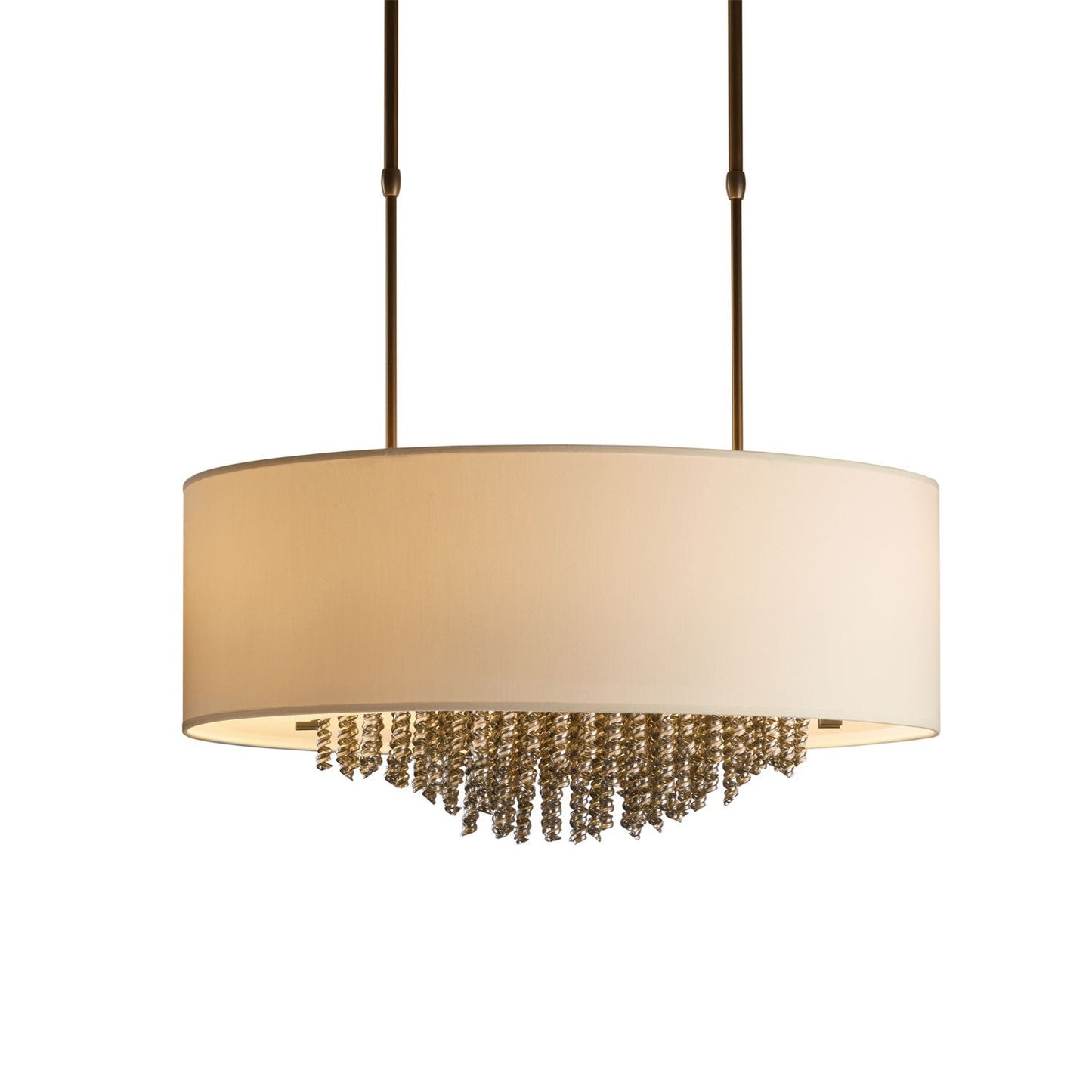 Bronze Four-Light Drum Pendant with Natural Anna Shade