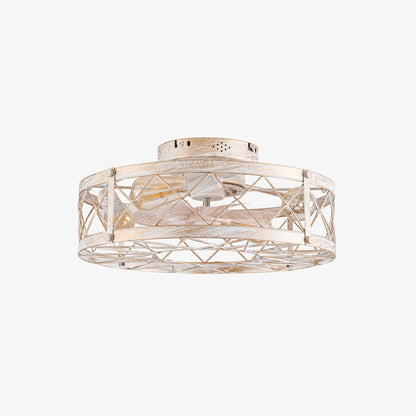 White and Gold Metal With Remote Ceiling Fan Lamp Dia 19.7″ x H 8.3″ / Dia 50cm x H 21cm / Gold & White Ceiling fan light