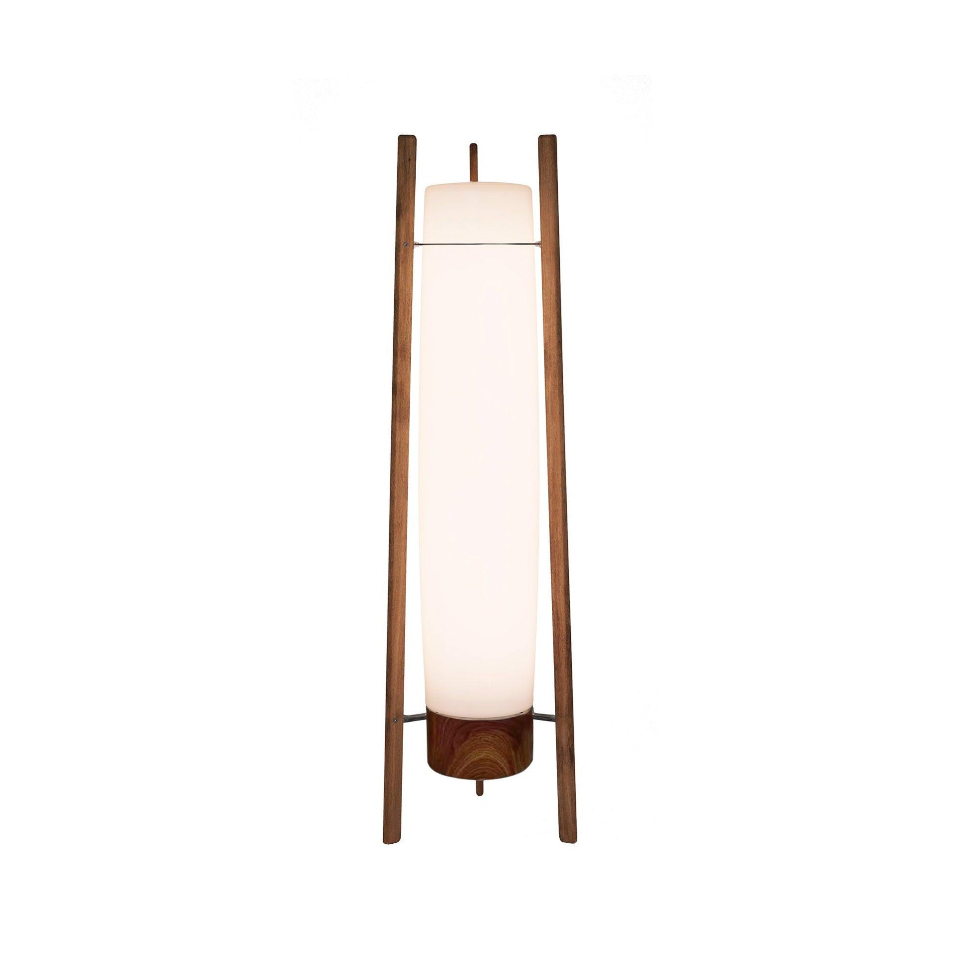 Side LED Floor Lamp Dia 17.7″ x H 63″ / Dia 45cm x H 160cm / Walnut & White / US plug Floor lamp