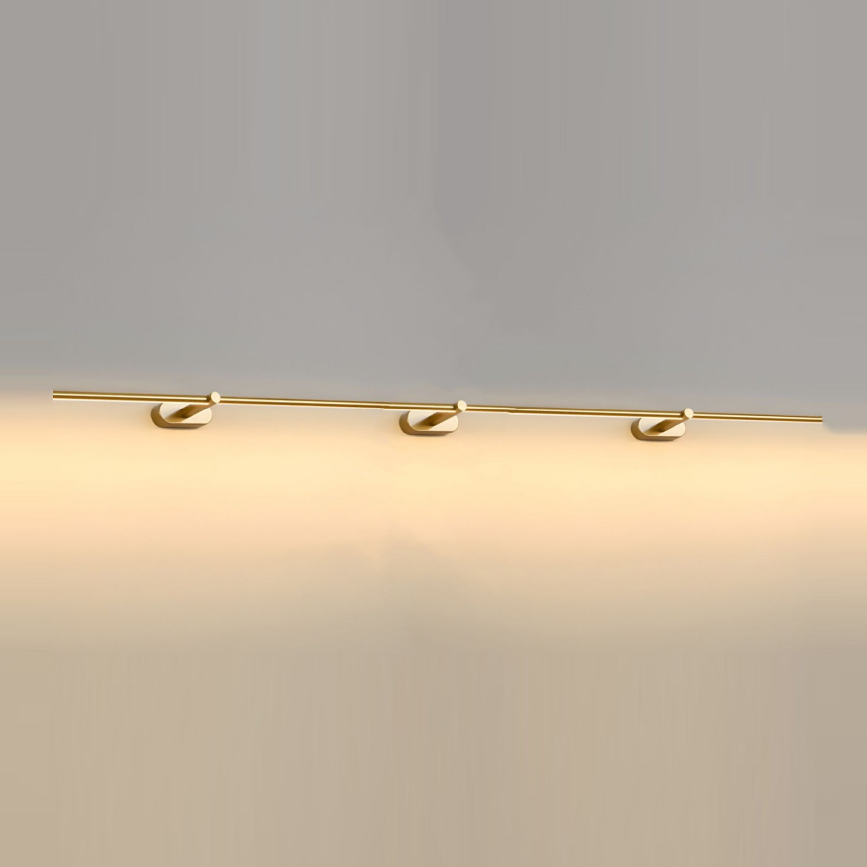 Minimalist Linear Wall Lamp Long Dia 91″ x H 2″ / Gold & Warm Light Wall lamp
