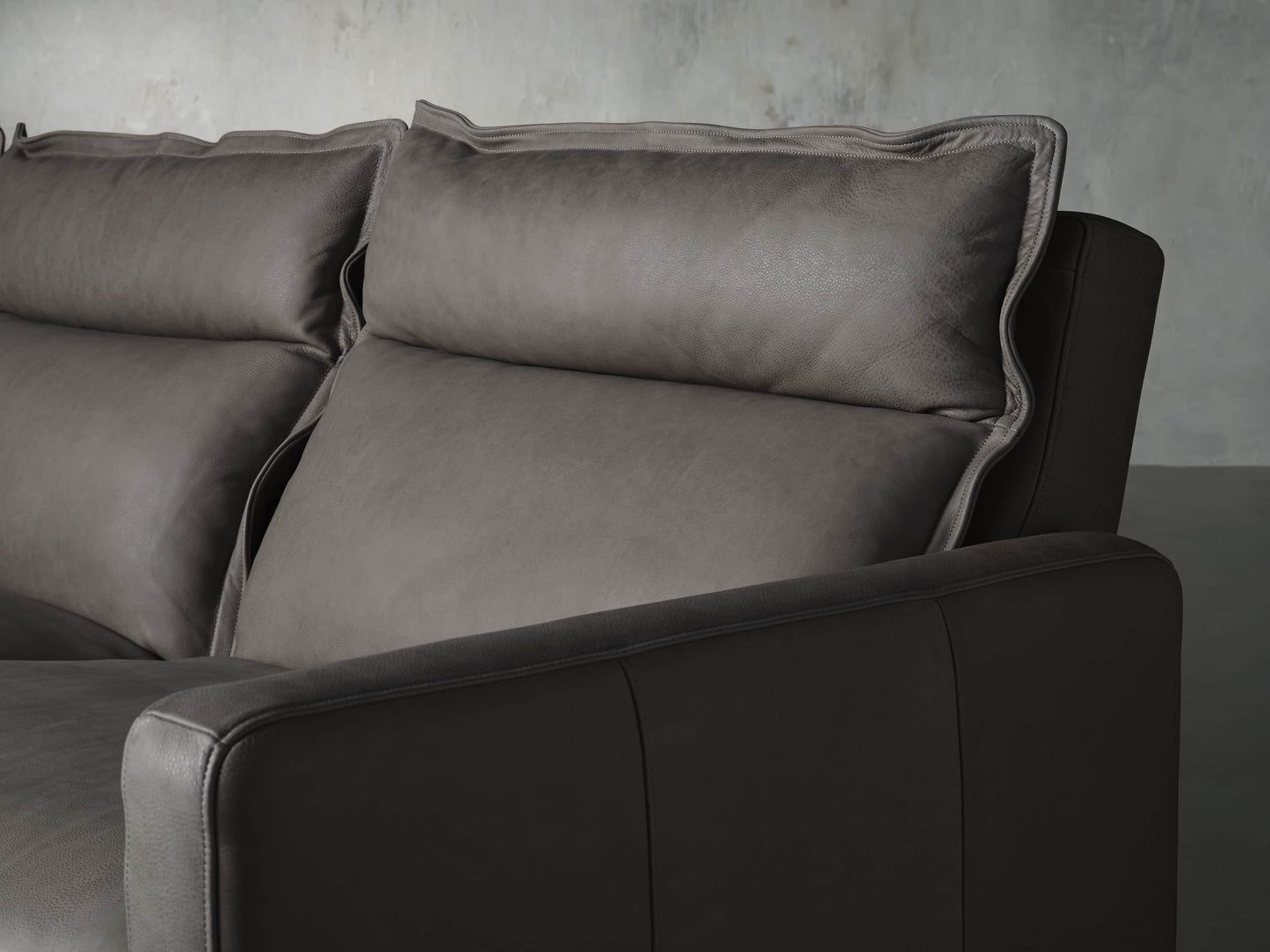 Rowland Leather Three-Piece Motion Modular Sofa