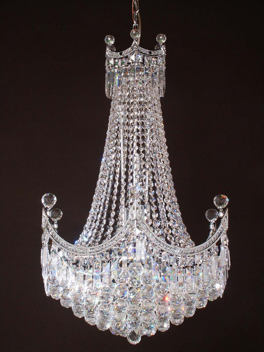 18 lights crystal chandelier in polished chrome finish