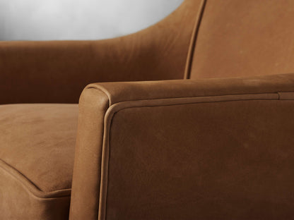 Morris Nubuck Leather Swivel Chair