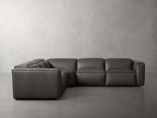 Coburn Leather Five-Piece Motion Corner Sectional